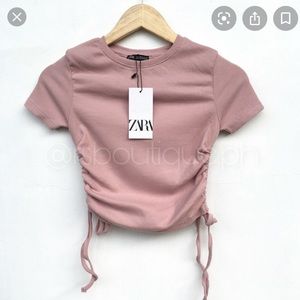 Zara side ruched crop top